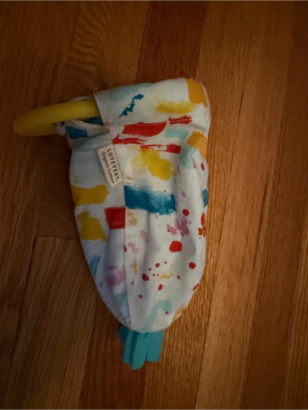Lovevery Organic Cotton Teether Lovey - Yellow & Multicolor